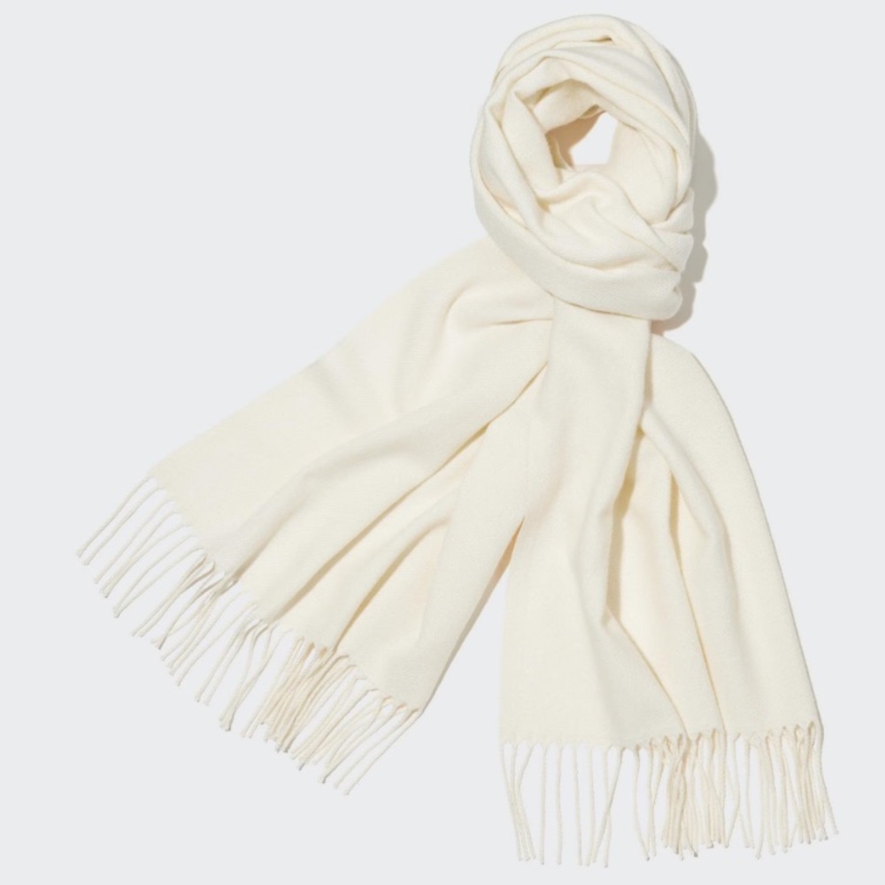 *NWT* UNIQLO HEATTECH Unisex Wool Blend Ivory Scarf